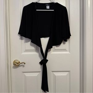 Nasty Gal Black Crop Wrap Top